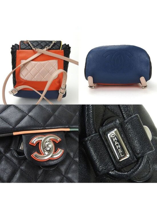 Chanel Backpack Quilted Lambskin Leather 23 rd Black Multicolor main image 7